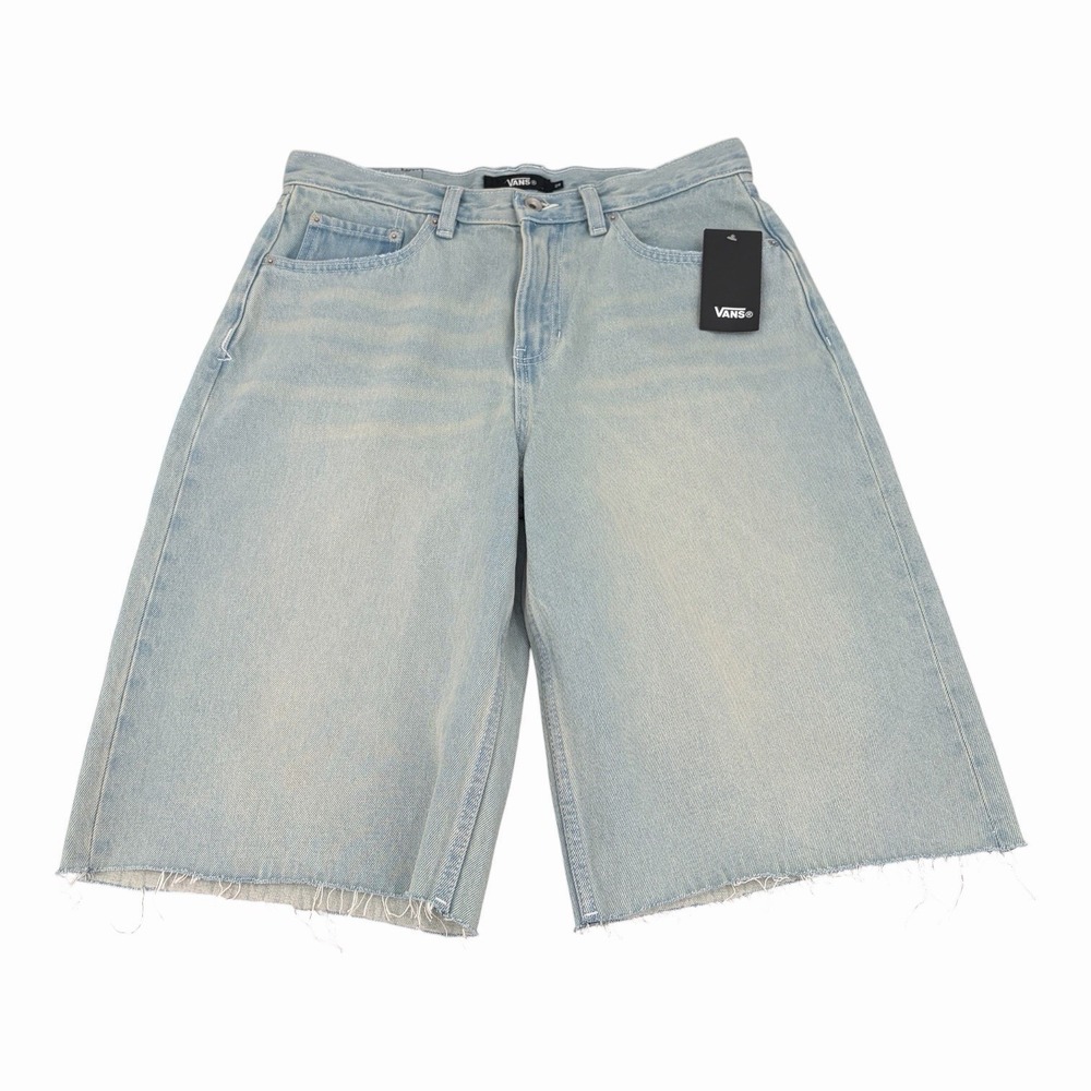 Vans Check-5 Low Rise Baggy Denim Shorts Size 34 Light Wash Blue VN000XHZTJ
